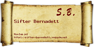 Sifter Bernadett névjegykártya
