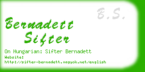 bernadett sifter business card